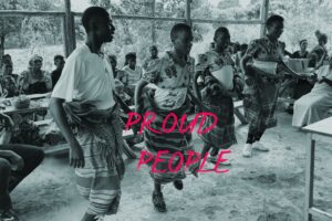 Generation Restoration e.V. (GenR) Reise nach Uganda; tanzende Personen; PoC; Text: PROUD PEOPLE